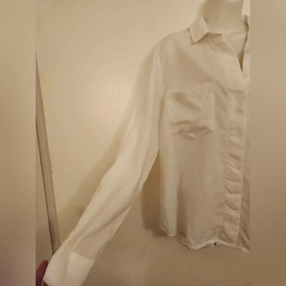 Cloth & Stone Seamed White Button Down Shirt 100% Tencel Lyocell | Sz M | NWOT - Picture 6 of 11